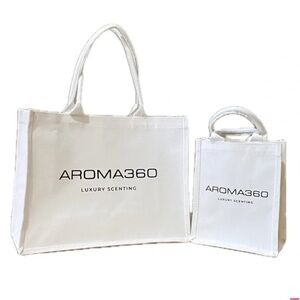 AROMA360 Tote Bags (Pair) White & Black Tote Bags